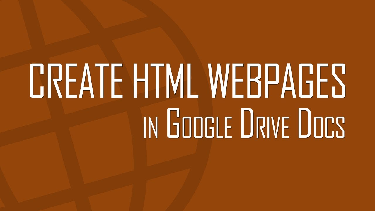 Google Docs Html Make HTML webpages online in Google Drive Docs - YouTube