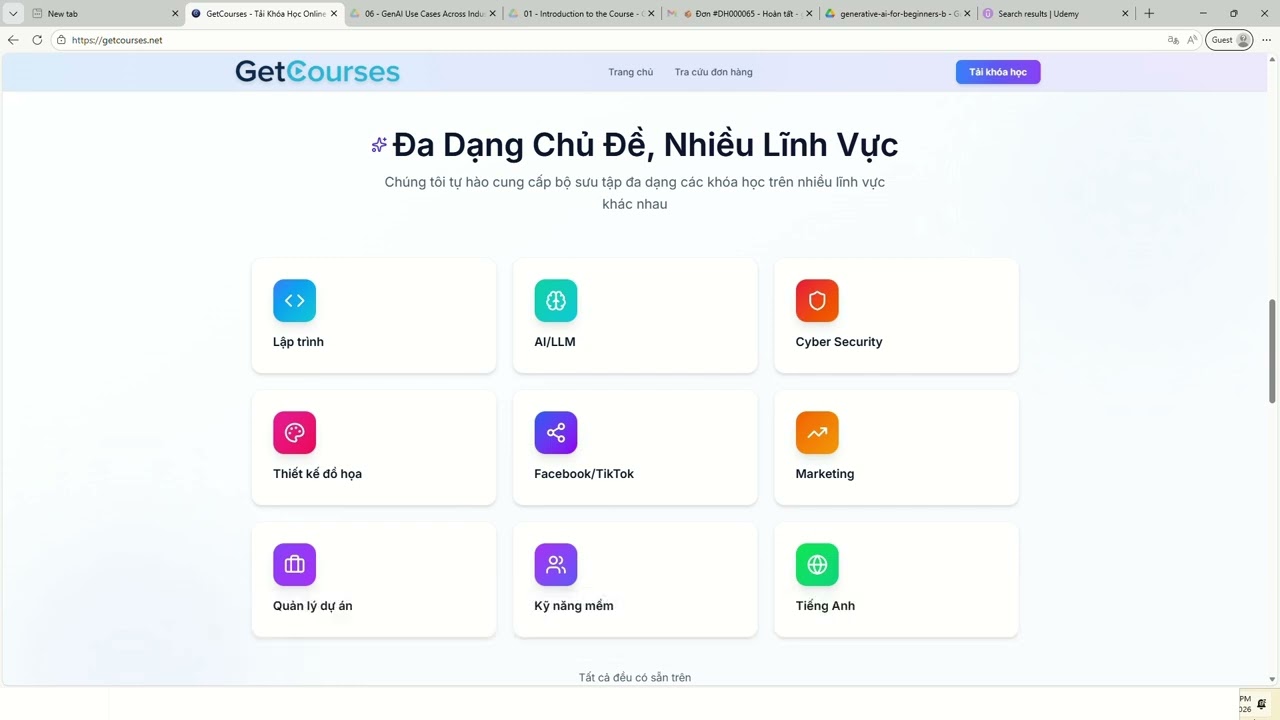 Cách tải khóa học trên Udemy - youtube