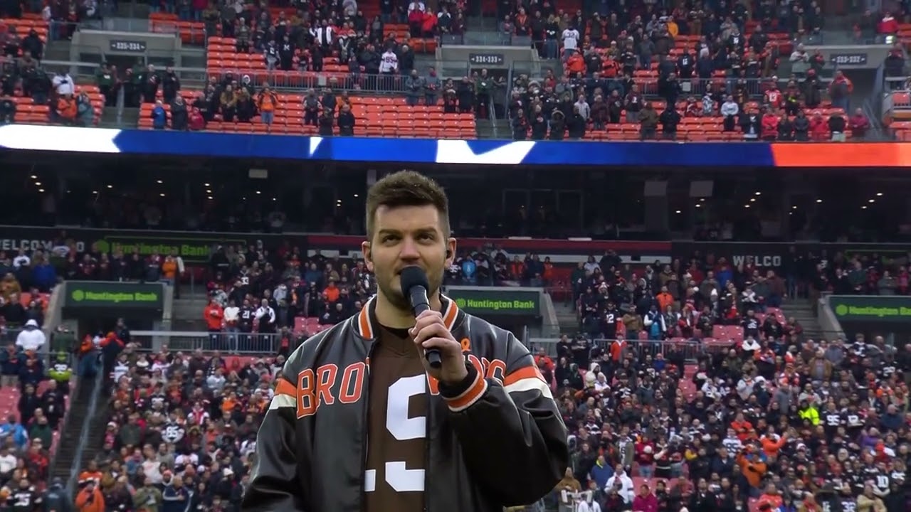 Hayden Grove performs National Anthem at Cleveland Browns vs. Tennessee Titans