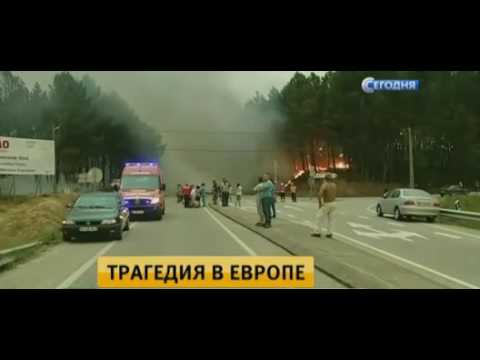 В Португалии объявлен трехдневный траур по жертвам лесного пожара.