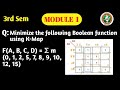 VTU | DDCO | 3rd Sem | Module 1 | Boolean Function Minimization using K-Map | BCS302 | Important pyq
