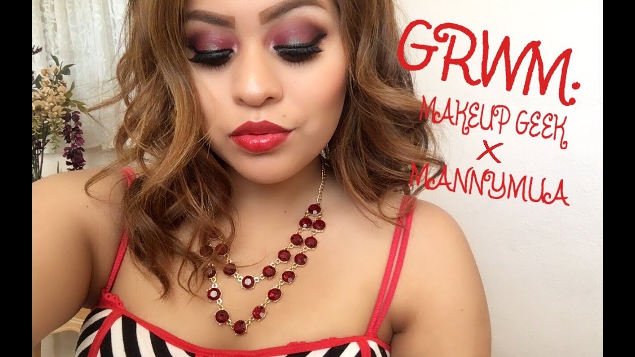 GET READY WITH ME | FT. MAKEUP GEEK X MANNYMUA PALETTE❤️