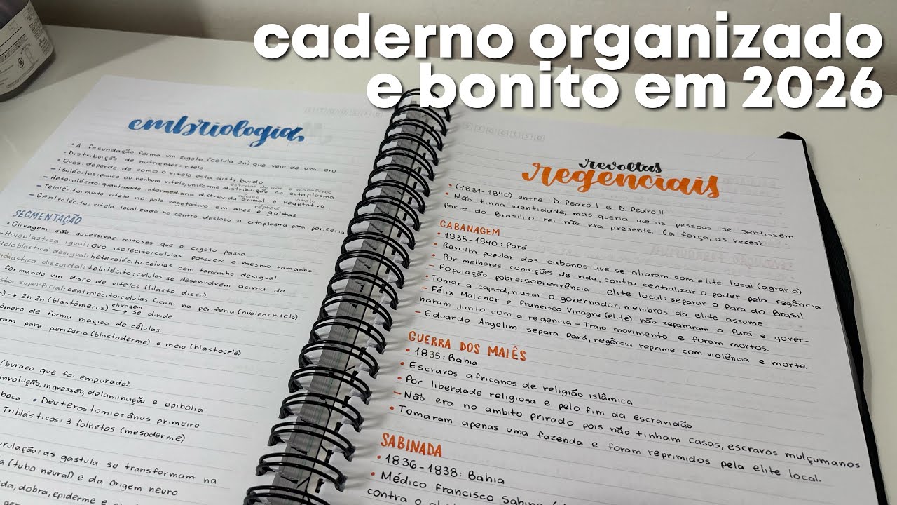 COMO TER O CADERNO ORGANIZADO E BONITO 2026
