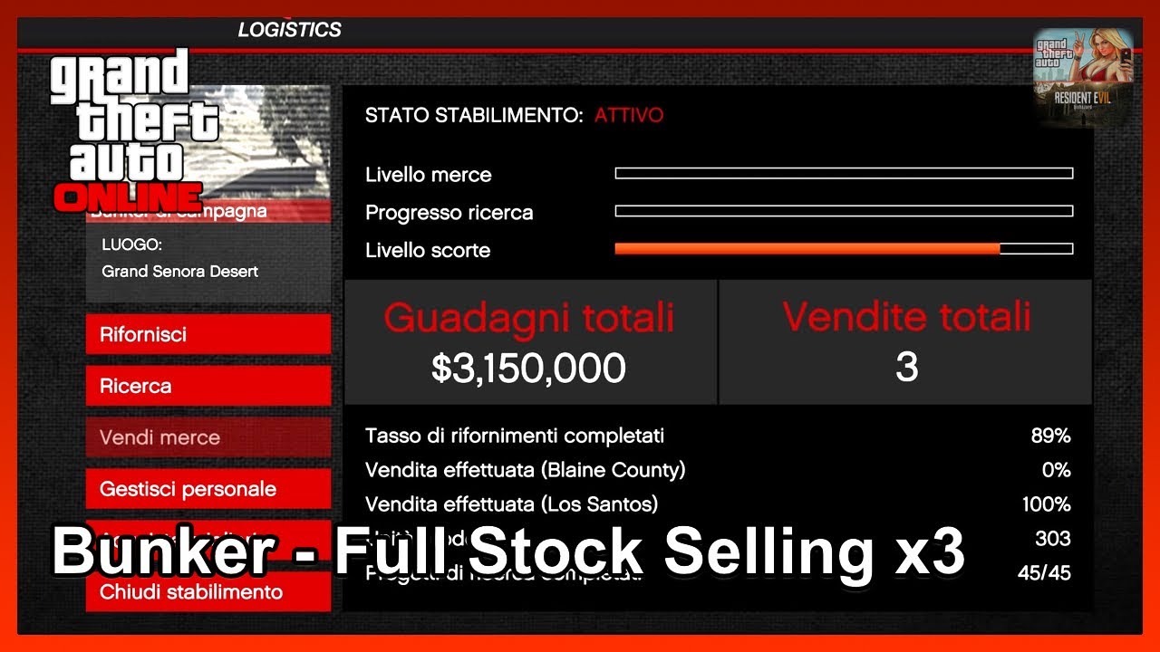 GTA Online Tips for Bunker Full Stock Selling [ +3,000,000 with 3