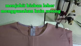 sewing the neckline with a diagonal cloth