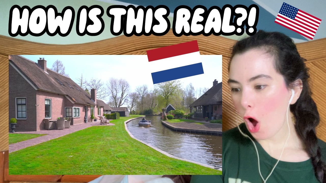 American Girl Reacts to Walking Trough Beautiful Netherlands Village Giethoorn!