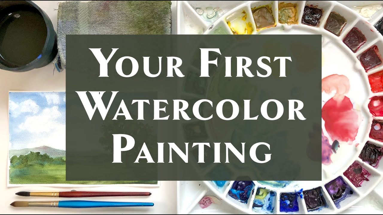 Простой пошаговый урок по рисованию пейзажа акварелью для начинающих.