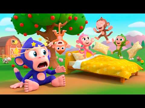 Monkey Trouble at Bedtime | Five Little Monkeys | Lalafun Nursery Rhymes