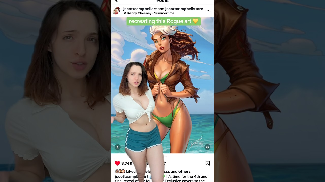 Turning myself into this Rogue art?! Let me know how I did 🙈 #rogue #xmen #cosplay