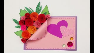 Postcard-envelope with roses with your own hands#