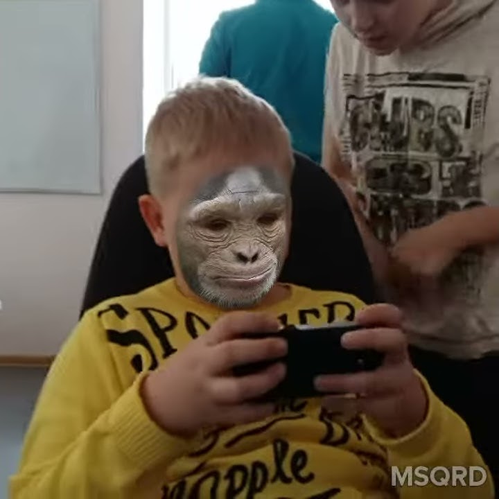 Обезьяна в футболке играет в телефон - YouTube