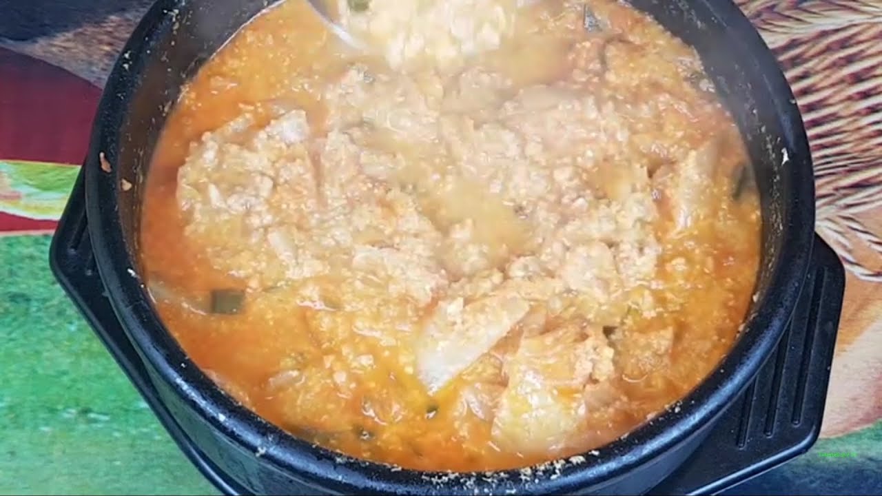 Корейский тушеный соевый творог рецепт 비지찌개 Bijjigae Korean bean curd