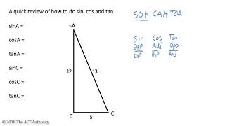 ACT Math - Sin, Cos and Tan