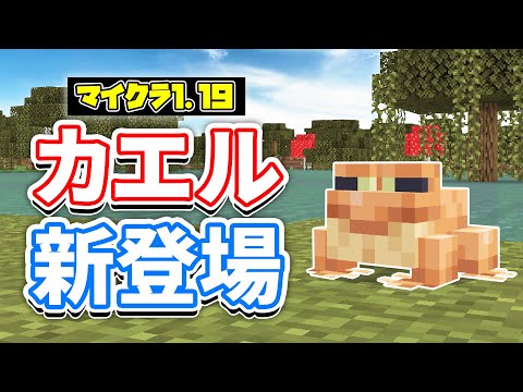 【マイクラ1.19】カエル(Frog)が新登場‼＆オタマジャクシ(Tadpole) 繁殖方法・育て方・スポーン場所など詳しく解説！【マインクラフト】統合版β1.18.10.24(ワイルドアップデート)