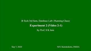 Experiment 2 ( Video-1)