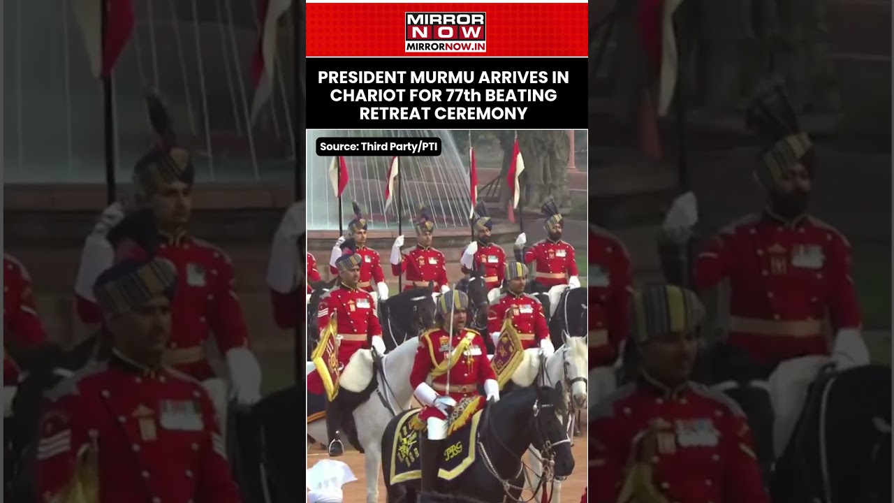 77th Beating Retreat Ceremony: President Droupadi Murmu Arrives In Chariot With 61st Cavalry #shorts