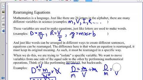 Rearranging Physics Equations