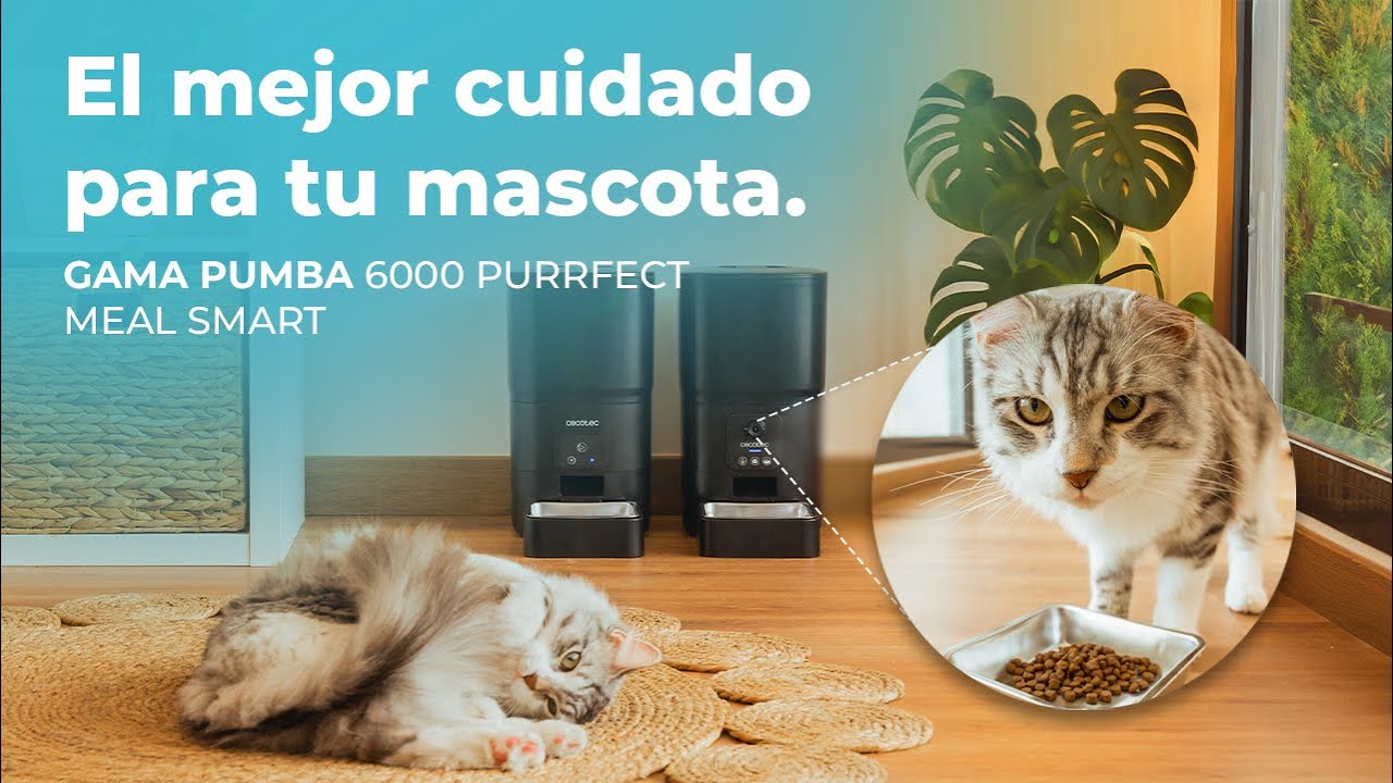 Gama de comederos automáticos para mascotas con wifi, de 6L y control de porciones.