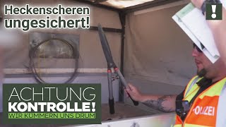 Ah Nicht Gut Heckenscheren Ungesichert Im Transporter Achtung Kontrolle