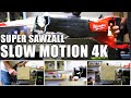 Milwaukee SUPER SAWZALL IN SLOW MOTION! (ORBITAL & STRAIGHT CUTS) spot the difference
