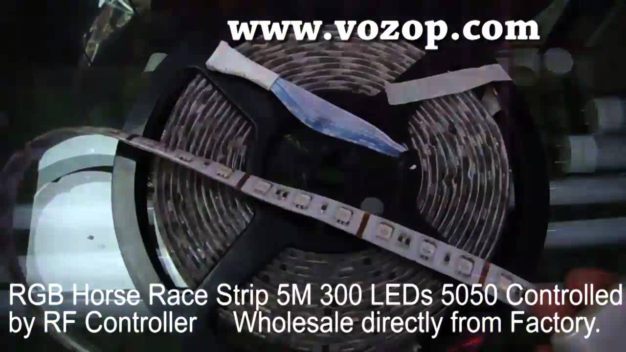 Horse Race RGB LED Strips 5M 300 LEDs 5050 Waterproof - YouTube