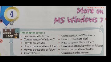 Class-5 ; Sub-Computer ; Ch-4 ; Part-1 ; More on MS Windows 7