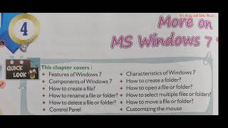 Class-5 ; Sub-Computer ; Ch-4 ; Part-1 ; More on MS Windows 7