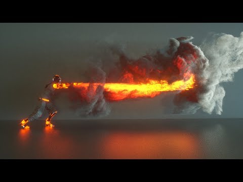 Cinema 4d Turbulence FD Flamethrower / Octane Render