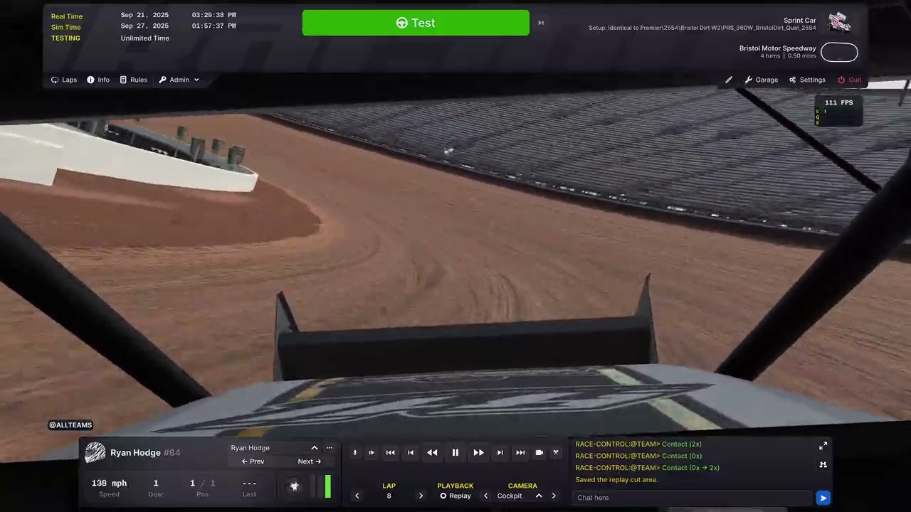 iRacing: Ryan Hodge (360 Winged Sprint Car @ Bristol Dirt)