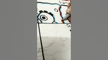 4 in 1 SpongeBob Drawing⚡Glitch Effect edition !😱 #4in1#spongebob#glitcheffect#shortsfeed#shorts