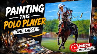 Painting 'Hope" - Polo Player 'Hope Arellano' on canvas with acrylics.