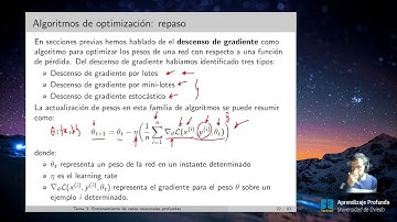 Aprendizaje Profundo - 3 - 04 - Algoritmos de optimización (Parte 1)