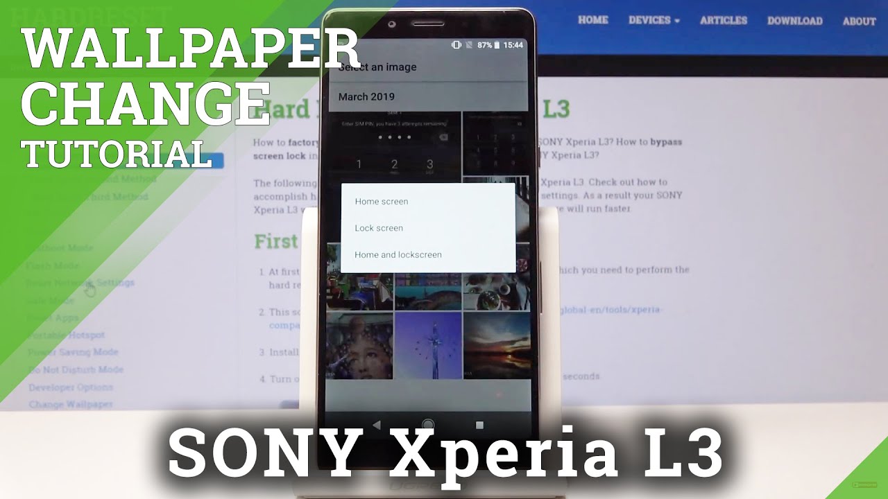 How To Change Wallpaper In Sony Xperia L3 Update Home Screen Youtube