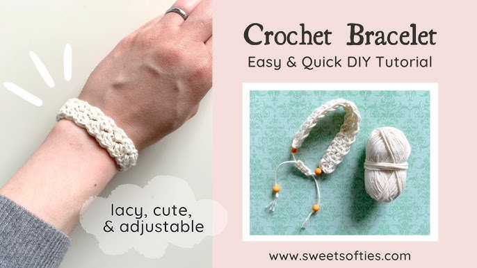 Crochet bracelet with beads, Easy tutorial