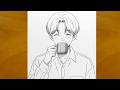 Aesthetic Anime Boy Pencil Sketch: Drawing Detailed Manga Hair and Advanced Portrait Shading Art