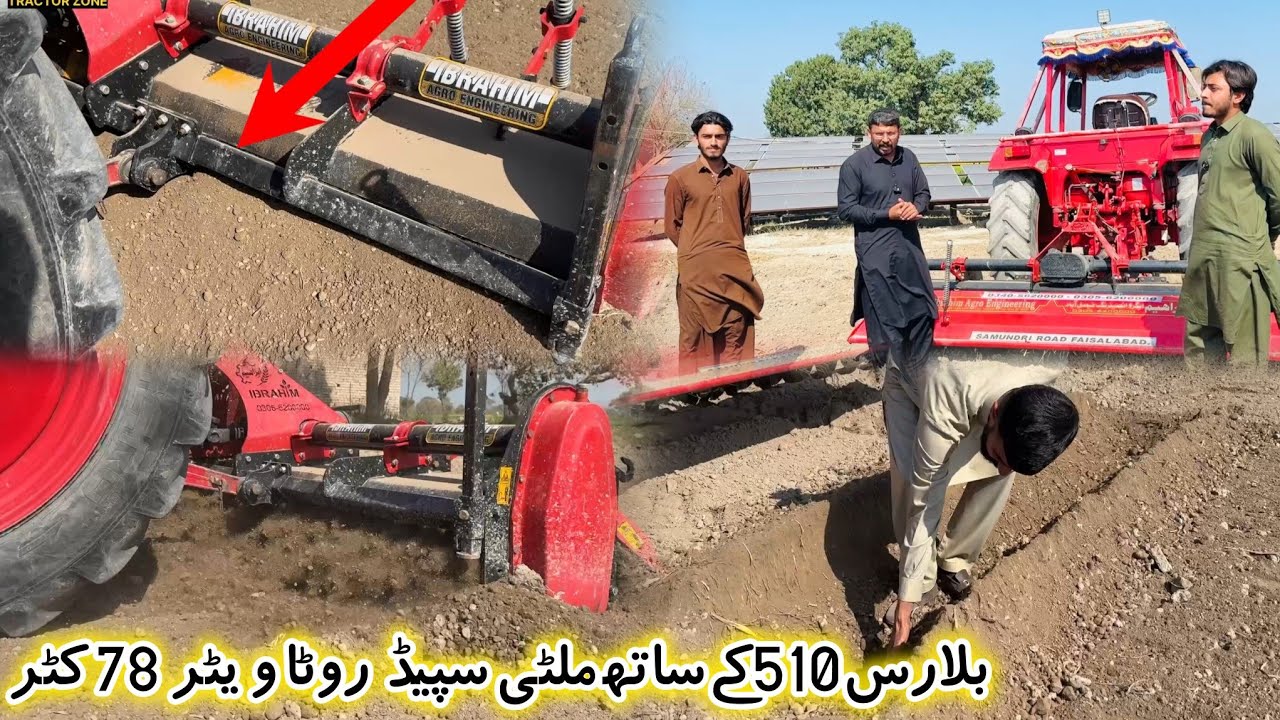 Belarus 510 with ROTAVATOR 78 cutar Malti Speed Ibrahim Agro Fasilabad Parfrmic Video 