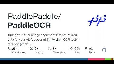 GitHub - PaddlePaddle/PaddleOCR: Turn any PDF or image document into structured data for your AI....