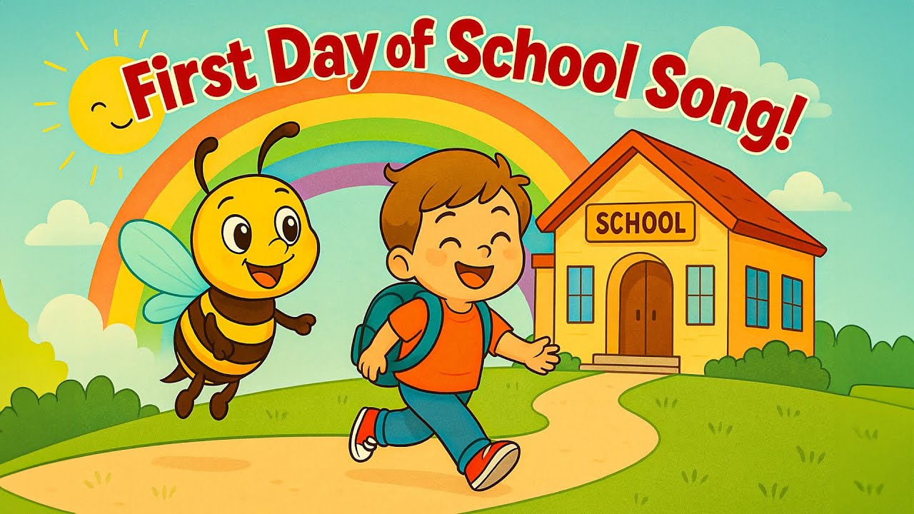My First Day of School Song 🎒 | Happy Bee Kids Back to School Special ...