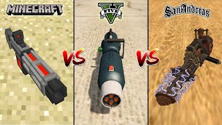 MINECRAFT LASER GUN VS GTA 5 LASER GUN VS GTA SAN ANDREAS LASER GUN - WHICH IS BEST?