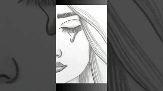 Çok Kolay Ağlayan Üzgün Kız Çizimi