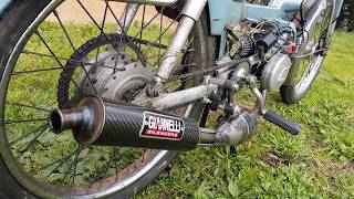 🏍 Peugeot 103 V - Pot Giannelli sur moteur dorigine.