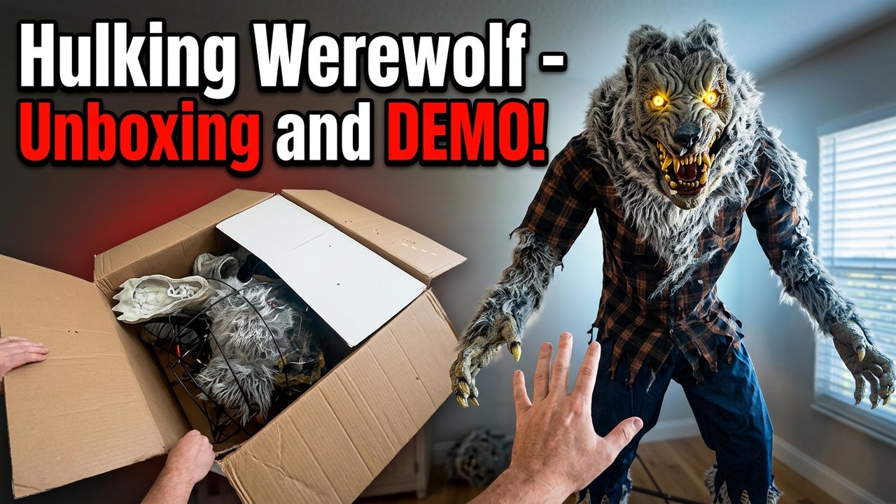Video thumbnail — Hulking Werewolf Unboxing | 7.5 FT Halloween Animatronic Setup