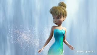 Tinkerbell transforming into a mermaid.