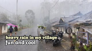Heavy rain in my village | very cold | Get rid of insomnia and fall asleep to the sound of rain
