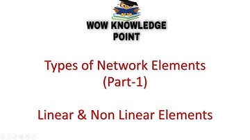 Types of Network Elements /Linear & Non Linear Elements /Network Analysis