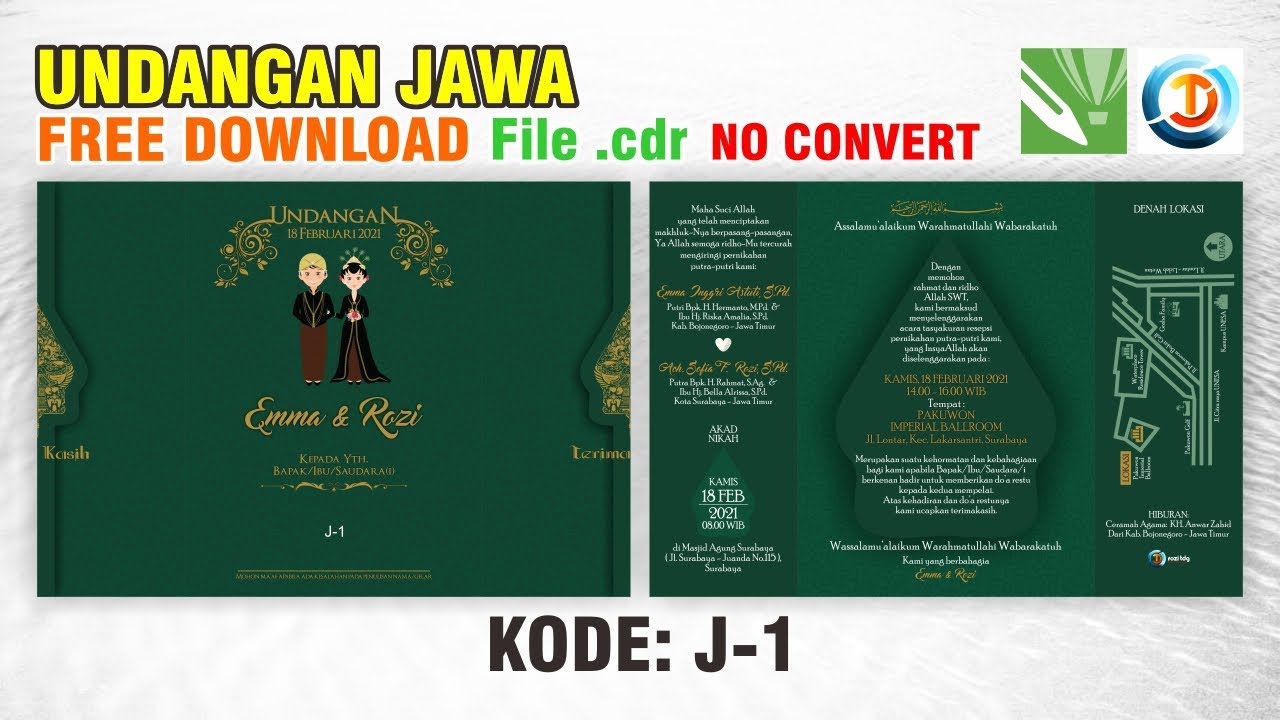 Tutorial Membuat Undangan Pernikahan Tradisional Jawa J1 - FREE