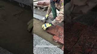 Perfect Stone Paving Leveling With Rubber Mallet #construction #tools #masonry