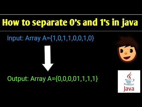 Java code to Bring 0's on left and 1's on right hand side complete solution/ java code to sort zeros