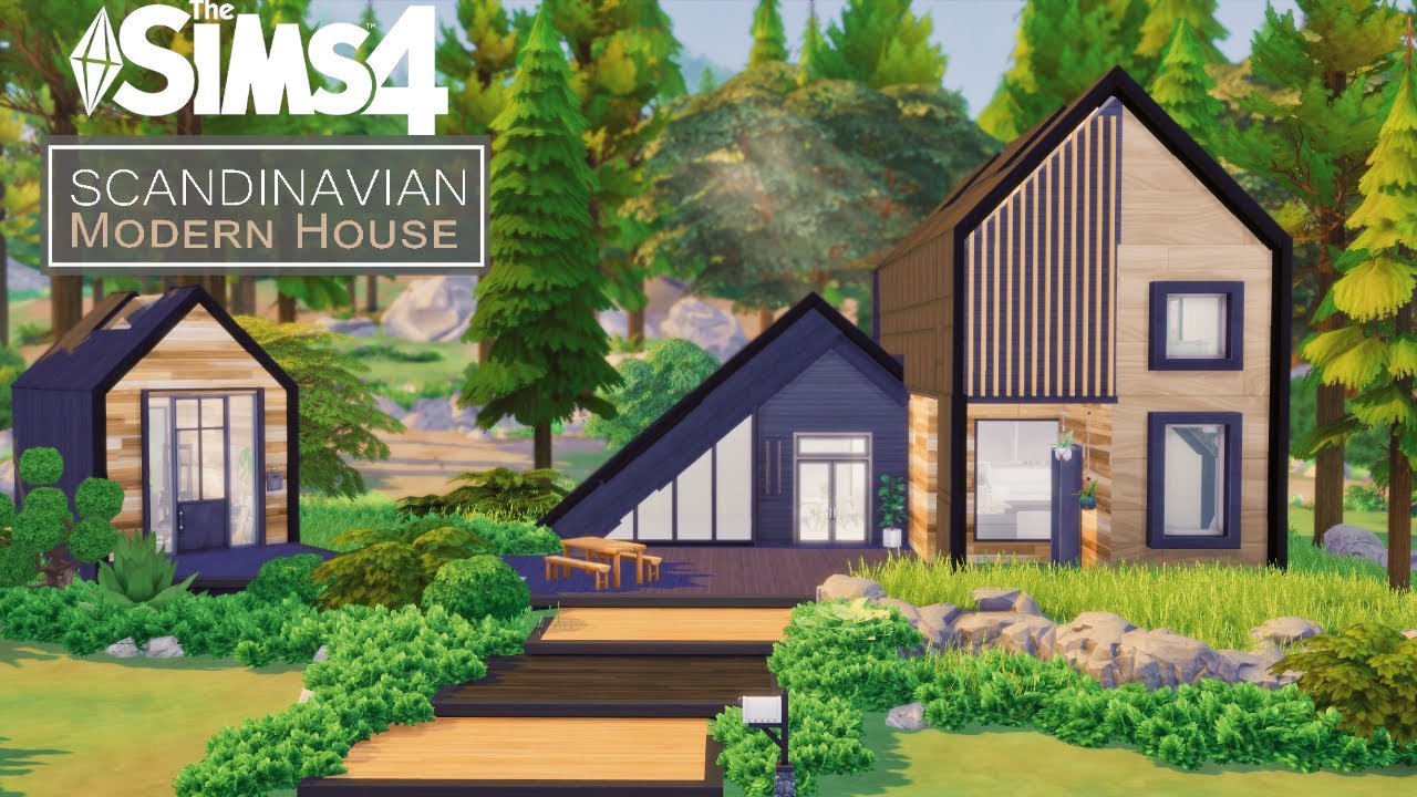 Modern Scandinavian home I Stop Motion I No CC I The Sims 4 build I ...