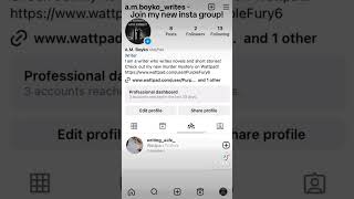 Join my wattpad group for writers on insta
